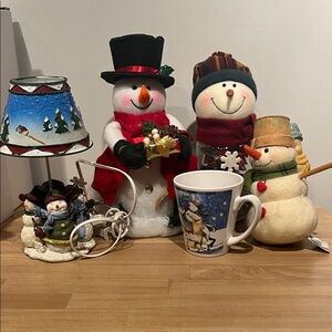 Festive Snowman Holiday Decor Set